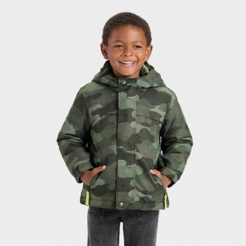Toddler Boys' Camo 3-in-1 Snowplay Jacket - Cat & Jack™ Olive Green 2T