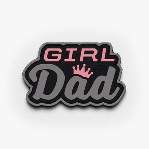 Tactical Baby Gear Morale PVC Patch – Hook & Loop Custom Patch for Backpacks, Diaper Bags & Gear (Girl Dad Gray Pink Patch)