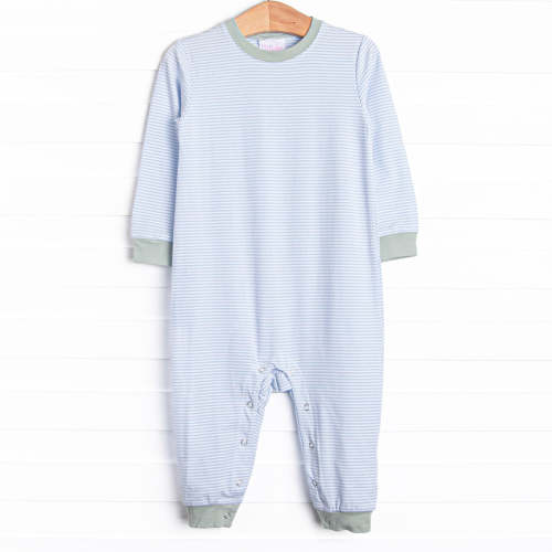 Luca Romper, Light Blue Stripe – Stitchy Fish