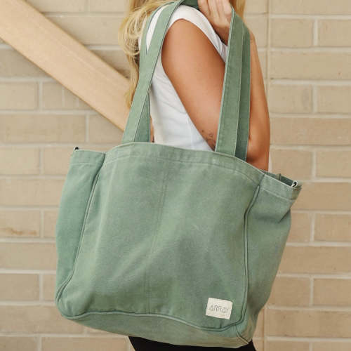 Everyday Pocket Tote - SEA GREEN