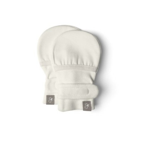 Goumikids Viscose Made from Bamboo + Organic Cotton Stay-On Mitts, Color: Cloud, Size: 0-3m
