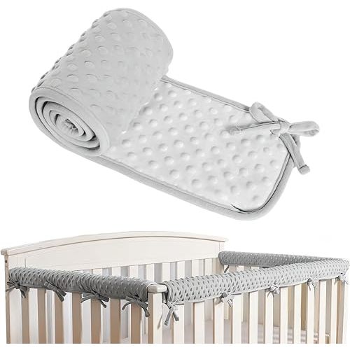 Double Thickness Crib Rail Teething Guard Furniture Edge Protector for Baby (Grey)