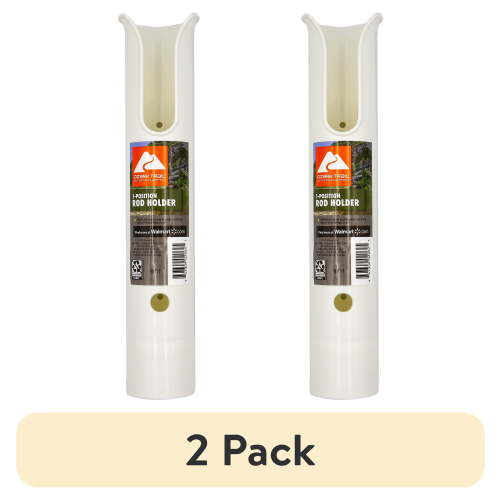 (2 pack) Ozark Trail 1-Position Marine Rod Holder - White Plastic