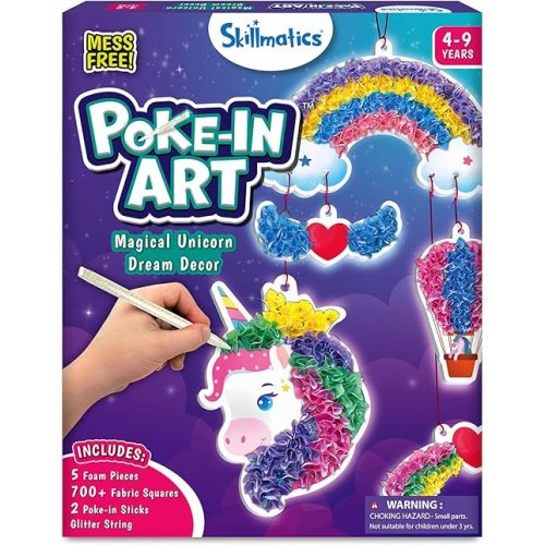 Skillmatics Poke-in Art - Magical Unicorn Dream Decor, Mess-Free Fun for Kids, DIY Wood Craft Kits, Creative Activity, Gifts for Ages 4, 5, 6, 7, 8, 9