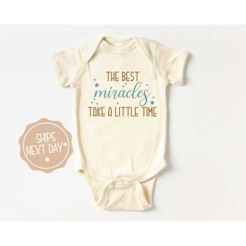 The Best Miracles Take a Little Time, Baby Shower Gift, IVF Newborn Gift, In Vitro Onesie®, IVF Onesie®, IVF Baby Bodysuit, Twin Onesie®