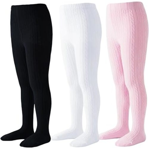 Baby Girls Tights Thick Cable Knit Tight Solid Footed Winter Warm Leggings