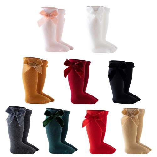 TBWNWG Baby Girl Socks Solid Knee-High Socks Stockings Mid-Calf Length Princess Sock,Sizes 3-18 Months