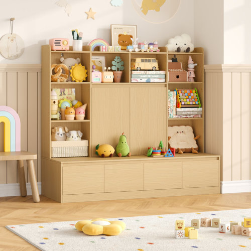 Harriet Bee All-in One 54''W Storage Bookcase with Hidden Drawers and Adjustable Shelves & Reviews | Wayfair