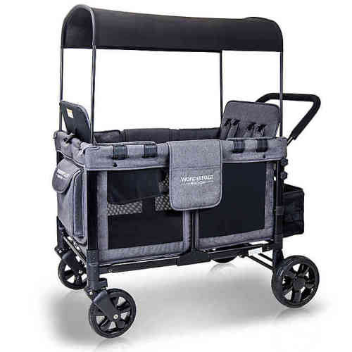 WonderFold Wagon W4 Quad Folding Stroller Wagon in Black/GreyWonderFold Wagon W4 Quad Folding Stroller Wagon in Black/Grey