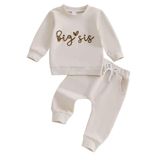Big Sister Little Sister Matching Outfits Toddler Girl Sweatshirt Pants Set