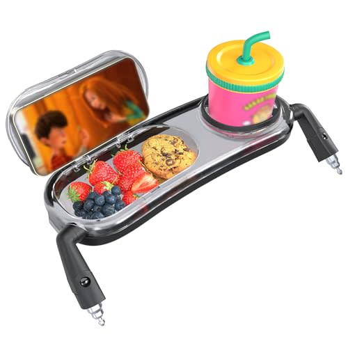 Snack Tray Compatible with UPPAbaby Vista V3/Vista V2/Vista/Cruz V3/Cruz V2/Cruz/RumbleSeat V3/V2 Stroller Tray with Dustproof Lid & Phone Stand, Quick Attachment, Folds with Stroller, Dishwasher Safe | Stroller Tray with Dustproof Lid & Phone Stand, F...