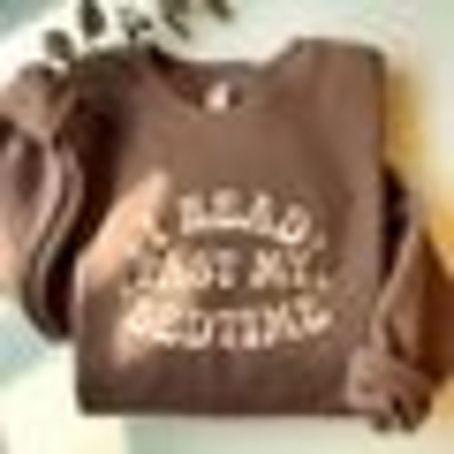 Embroidered Funny Book Lover Sweatshirt: I Read Past My Bedtime Sweater, Bookworm Shirt, Bookish Outfit, Book Club Clothing, Reading Shirt