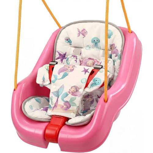 Jenaai Toddler Swing Cushion Baby Swings Outdoor Seat Insert Pad Compatible with Swings for Toddlers Age 1-3 Detachable Machine and Washable(Not Included Swing) (Mermaids)