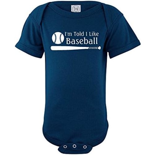 I'm Told I Like Baseball Silhouette Baby Bodysuit