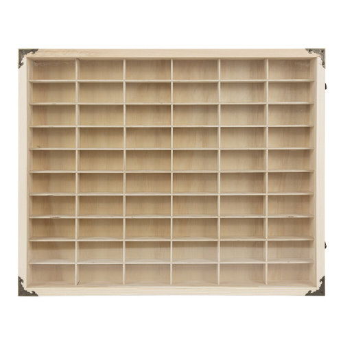 Latitude Run® 62 Grids Display Case For Car Auto Model Matchbox Toy Wooden Display Holder CASE | Wayfair