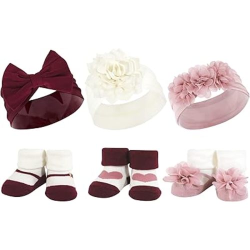 Hudson Baby Girl's Headband and Socks Giftset