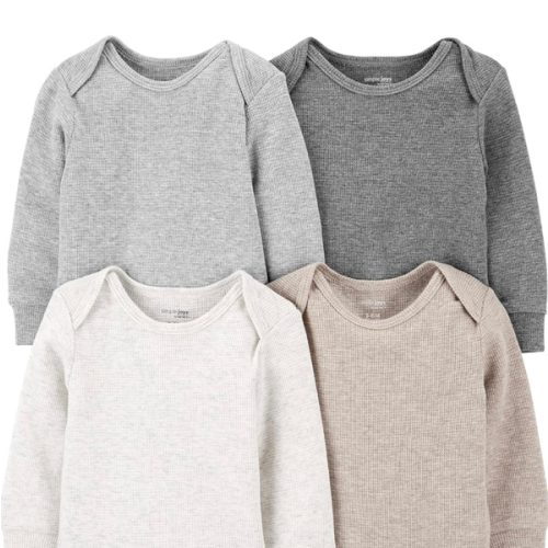 Simple Joys by Carter's Baby 4-pack Soft Thermal Long Sleeve Bodysuits