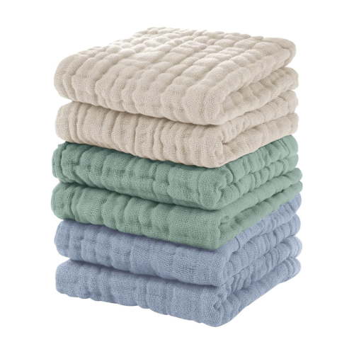 Extra Absorbent and Soft Wash cloths 6 Pack,100% Cotton Wash Cloths, Large 12''X12'' Burp Cloths Easy Clean And Durable for Boys,Girls,Kitchen- Multicolor
