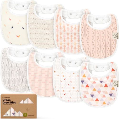 KeaBabies 8pk Organic Baby Bibs for Boy, Baby Drool Bib for Toddler Boys, Girls, Newborn Baby Teething Bibs