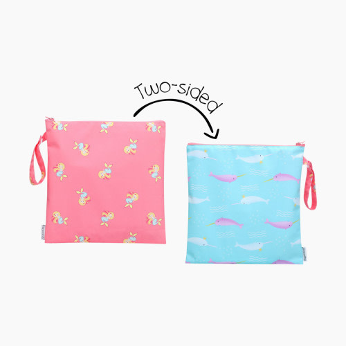 FlapJackKids Two-Sided Wet Bag - Mermaid/Narwhal