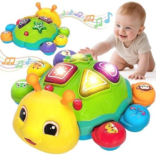 Baby Toys for 12 Months, Musical Crawling Infant Toys with Lights Sounds