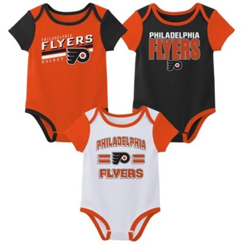 NHL Philadelphia Flyers Infant Boys' 3pk Bodysuit - 0-3M
