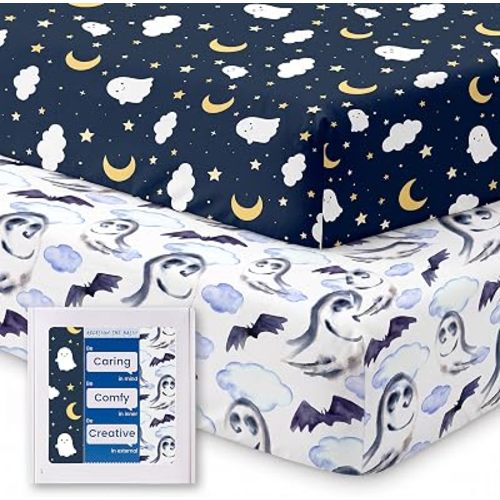 Pack N Play Sheets for Graco, Soft Mini Crib Fitted Sheets 2 Pack