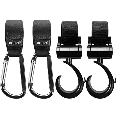 Baby Stroller Hooks Clips, Convenient Stroller Accessories Mommy Bag Hooks for Hanging Diaper Bags ,Purse,Stroller Organizer, Perfect for Uppababy, Babyzen Yoyo, Britax, Bugaboo, Bob, Pushchair, Buggy