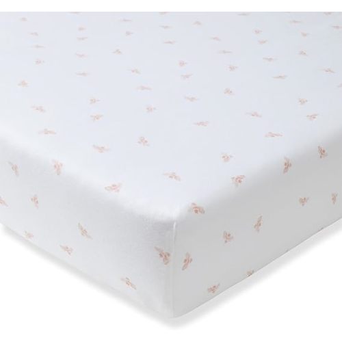 Burt's Bees Baby Essential Organic Cotton Fitted Crib Sheet, Breathable for Boy Girl Standard Crib & Toddler Mattresses