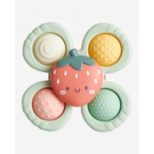 Itzy Ritzy Pop & Whirl Fidget Spinner Baby Bath & Travel Toy (Strawberry)