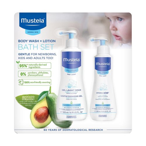 Mustela Baby Body Wash and Lotion Bath Set, 27.04 fl. oz.