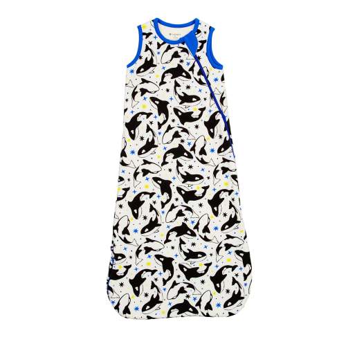 Larkspur Baby | Bamboo Wearable Blanket | Sleep Bag in Dancing Orcas