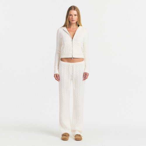 SWEATER KNIT CABLE STRAIGHT LEG PANT | IVORY | SKIMS