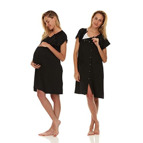 Ezi Labor and Delivery Gown - Soft & Comfortable Hospital Gowns for Women - Nursing Nightgowns for Breastfeeding