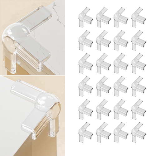 Silicone Corner Protectors 24 Pack T-Shape, Furniture Corner Guards with Strong Adhesive, Safety Bumpers for Baby Proofing Table Edges & Sharp Corners