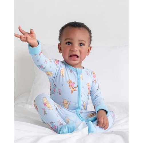 Love Bear Blue Zip romper
