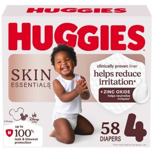 Huggies Skin Essentials Dermatologist Approved Diapers  - Size 4 - 58ct