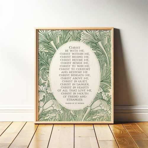 Prayer of St Patrick: "Christ Be With Me" | Catholic Decor, Christian Wall Art | William Morris Religious Print or Canvas