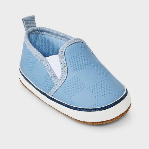 Baby Boys' Checkered Slip-On Boat Shoes - Cloud Island™ Blue 3-6M