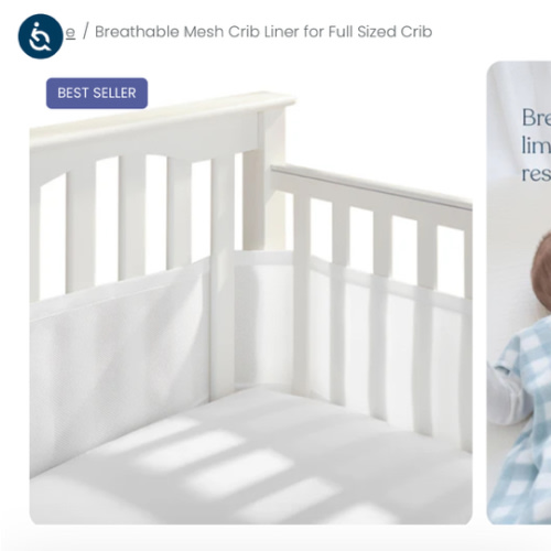 HALO Breathable Mesh Crib Liner for Full Sized Crib in White