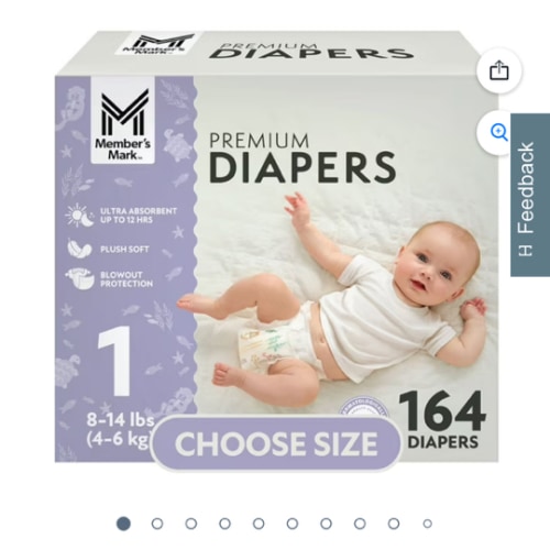 Member's Mark Premium Baby Diapers, Sizes Newborn - 8 - Samsclub.com
