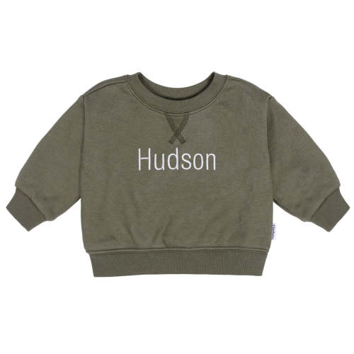 Baby & Toddler Neutral Moss Green Crewneck Sweatshirt – Gerber Childrenswear
