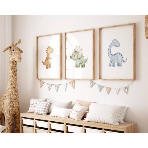 Dinosaur Nursery Prints | Set of 3 | Dinosaur Decor | Dino Wall Art | Dinosaur Theme Nursery | Neutral Nursery Decor | Dino Prints