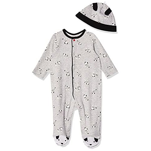 Little Me Baby Boy Clothes 2-Piece Baby Sleeper and Cap Set, 100% Cotton Footies Baby Essentials, Preemie to 9 Months