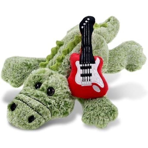 DolliBu Alligator Stuffed Animal with Electric Guitar Plush Toy - 12 Inches