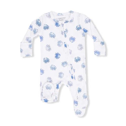 2-Way Zip Footie, Blue Crabs