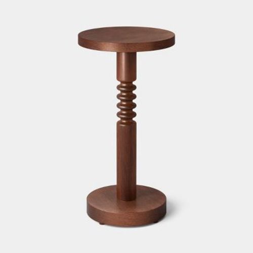 20" Turned Wood Drink Table Brown - Threshold™