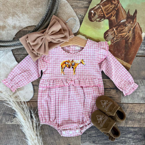 Pink Gingham Romper (Infant & Toddler) – theFRINGEDpineapple
