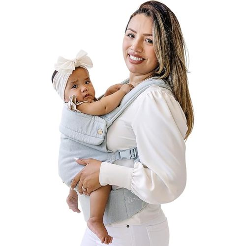 Ergonomic Hip-Healthy Baby Carrier, Front and Back Carry, 7-35 lbs, Denim