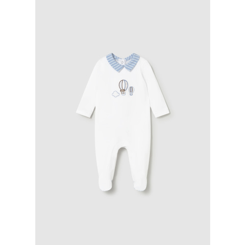 Newborn Boy Embroidered One-Piece
